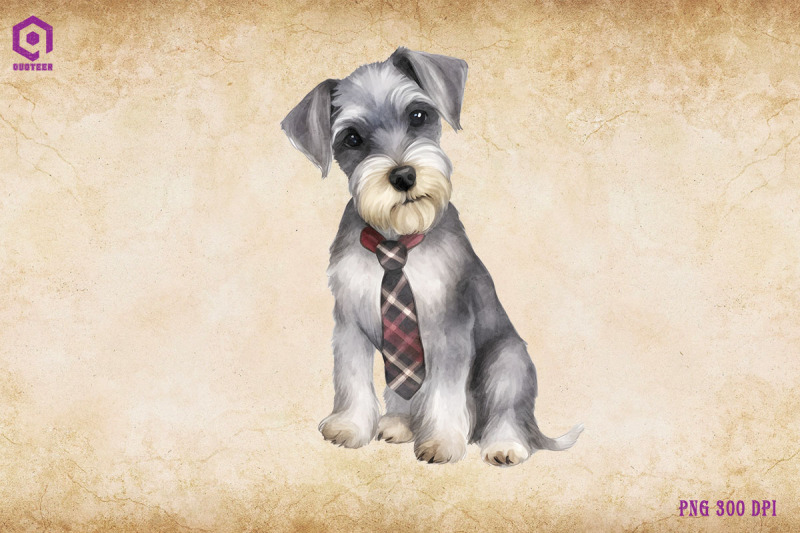 miniature-schnauzer-dog-wearing-tie