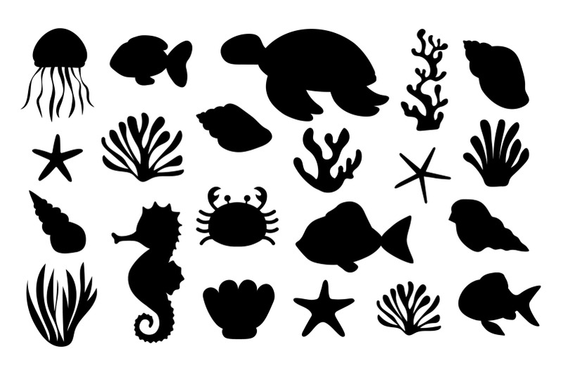 undersea-world-silhouette-sea-animal-silhouette-sea-svg