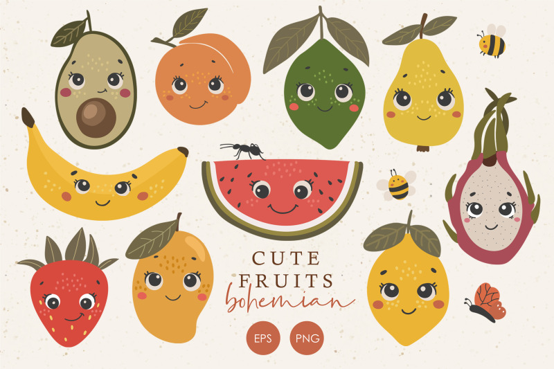 cute-fruits-clipart-fruits-with-face-clipart-funny-fruits