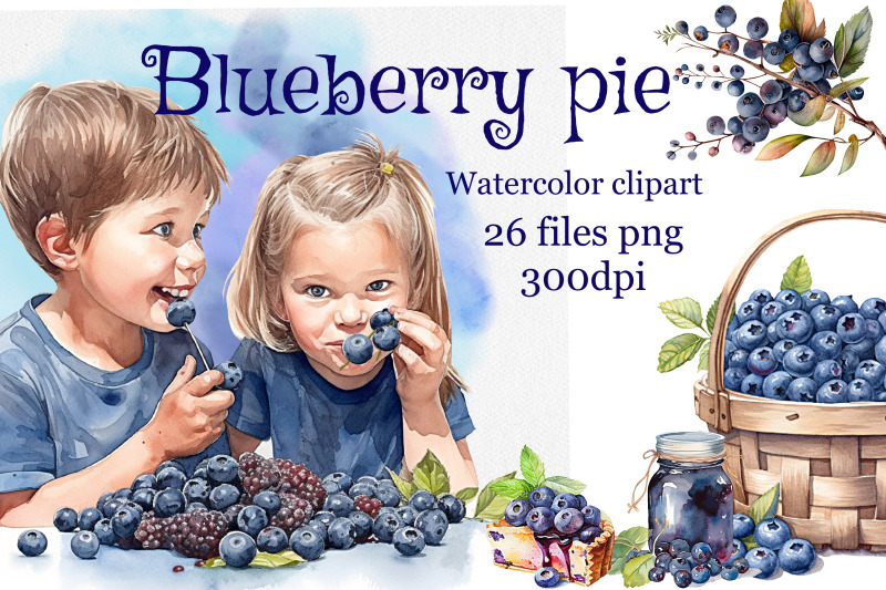 blueberry-pie-watercolor-clipart