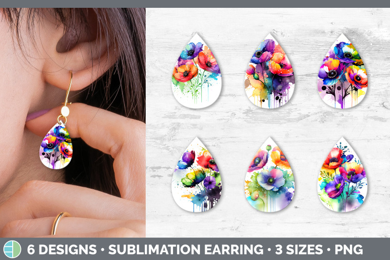 rainbow-anemone-flowers-teardrop-earrings-sublimation-earrings-desig