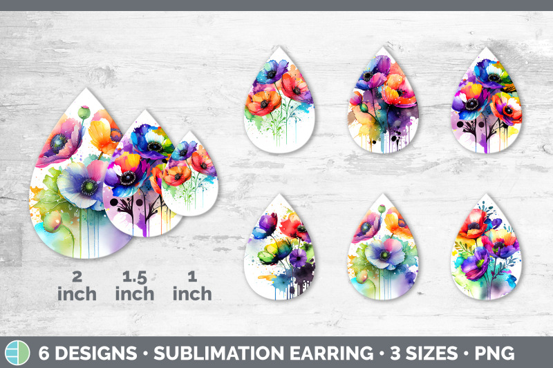 rainbow-anemone-flowers-teardrop-earrings-sublimation-earrings-desig