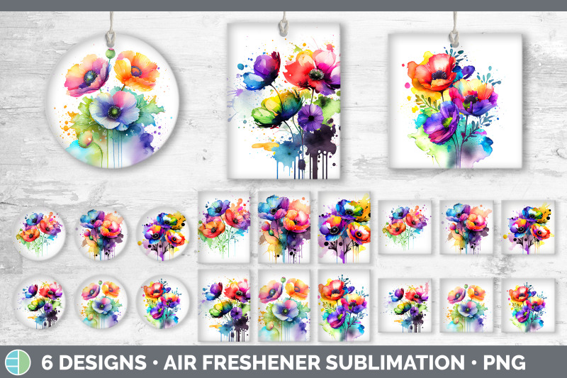 rainbow-anemone-flowers-air-freshener-sublimation-car-freshener-desi