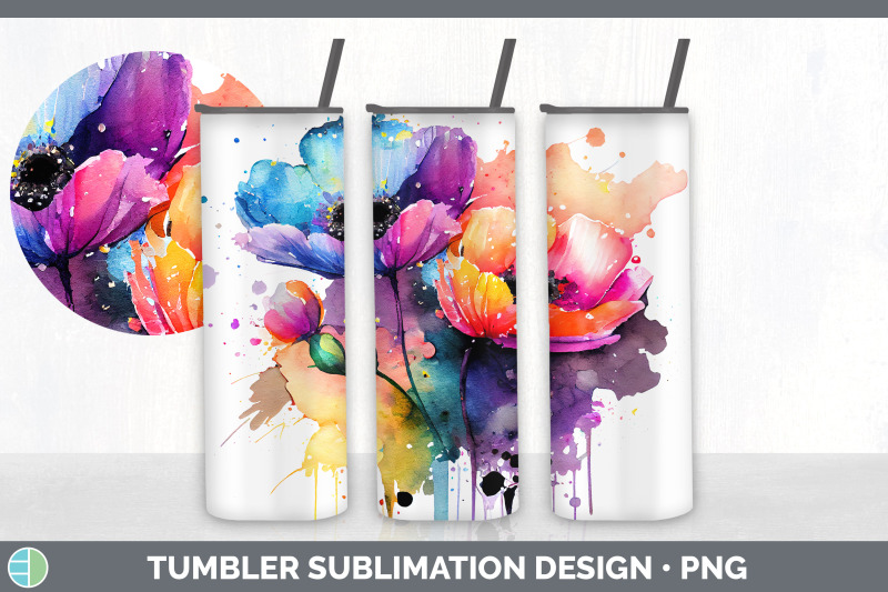 rainbow-anemone-flowers-tumbler-sublimation-20-oz-skinny-tumbler-des