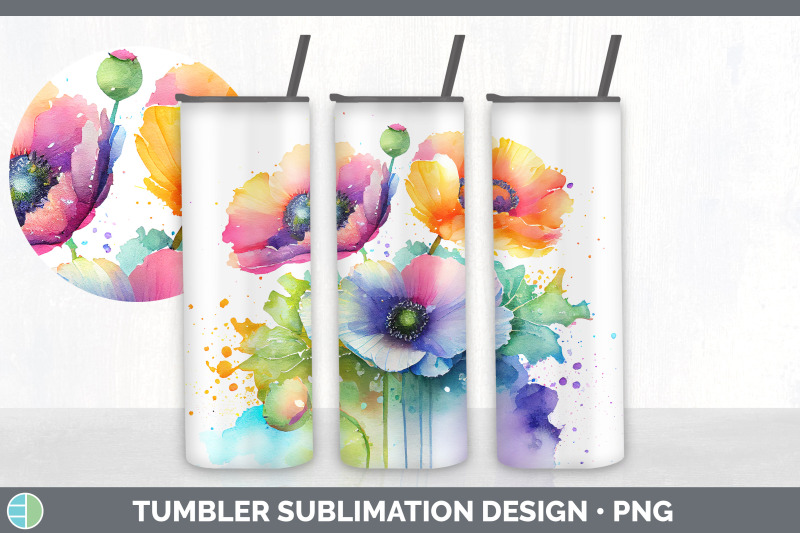 rainbow-anemone-flowers-tumbler-sublimation-20-oz-skinny-tumbler-des