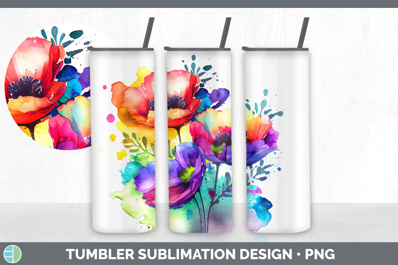 rainbow-anemone-flowers-tumbler-sublimation-20-oz-skinny-tumbler-des