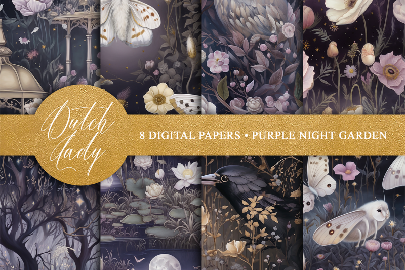 purple-night-garden-seamless-patterns