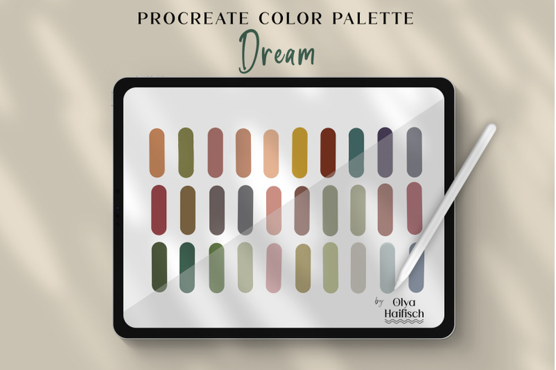 boho-procreate-color-swatches-trendy-muted-color-palette