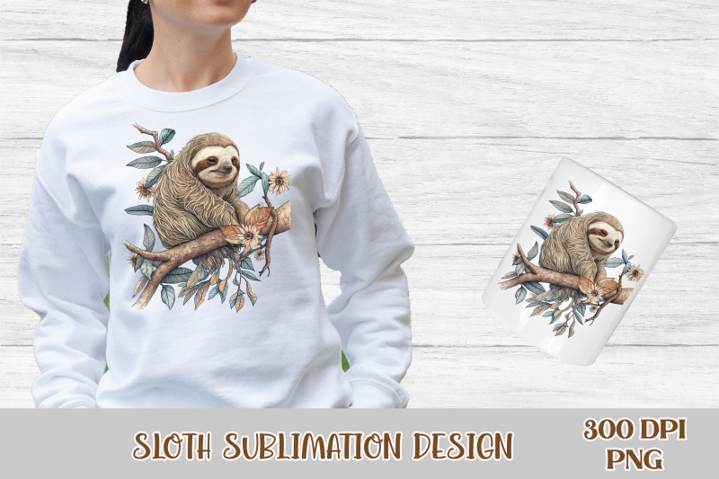 sloth-sublimation-design-sloth-png-design