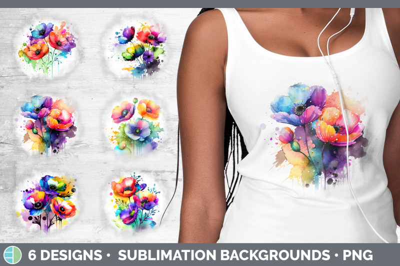 rainbow-anemone-flowers-grunge-background-sublimation-distressed-bac