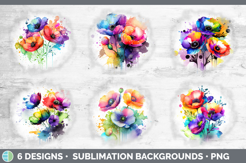 rainbow-anemone-flowers-grunge-background-sublimation-distressed-bac