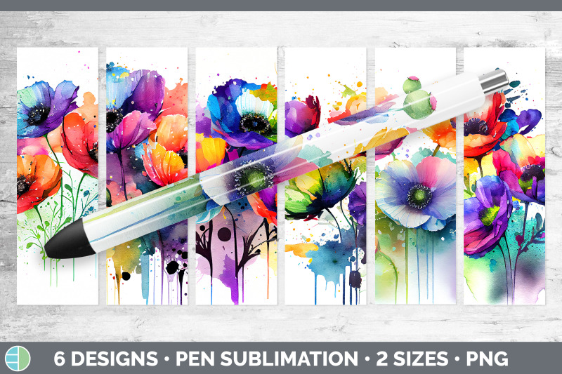 rainbow-anemone-flowers-pen-wrap-sublimation-epoxy-pen-designs-bundl