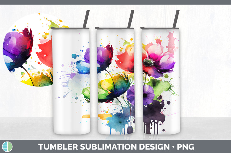 rainbow-anemone-flowers-tumbler-sublimation-20-oz-skinny-tumbler-des