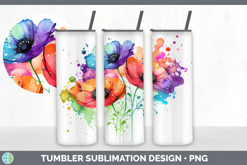 rainbow-anemone-flowers-tumbler-sublimation-20-oz-skinny-tumbler-des