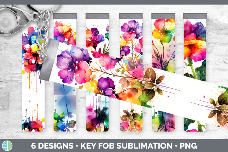 rainbow-begonia-flowers-key-fob-sublimation-wristlet-designs-bundle