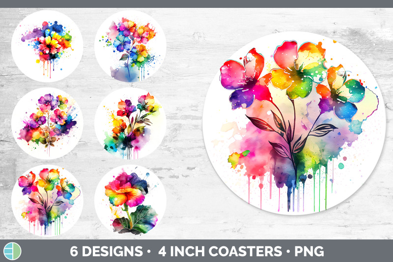 rainbow-begonia-flowers-round-coaster-sublimation-coaster-designs-bu