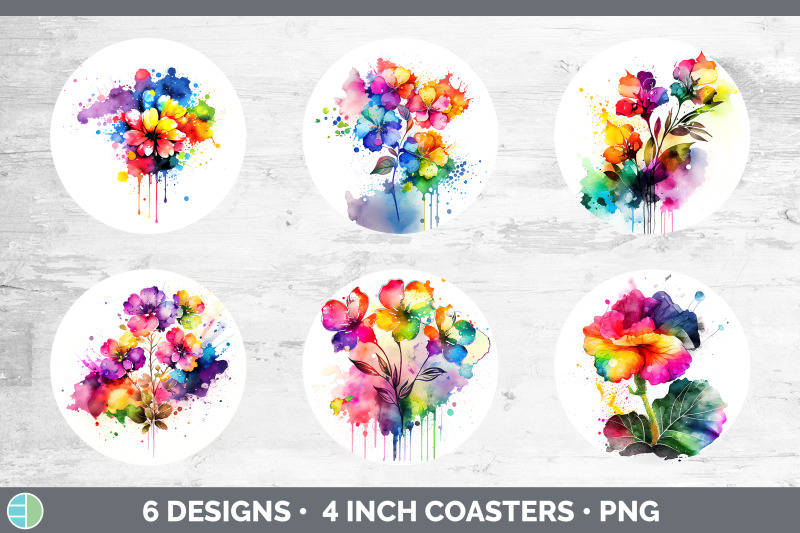 rainbow-begonia-flowers-round-coaster-sublimation-coaster-designs-bu