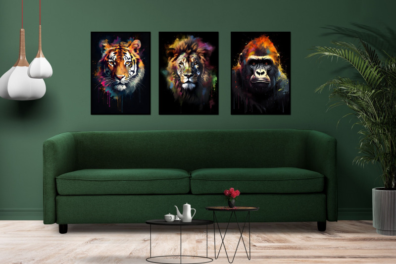 abstract-safari-animals-wall-art