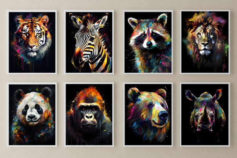 abstract-safari-animals-wall-art