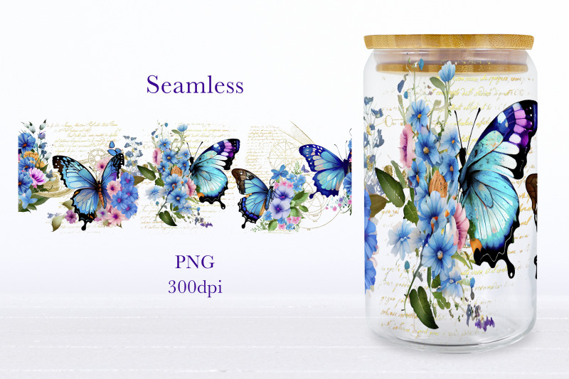 floral-glass-can-wrap-butterfly-libbey-glass-can-sublimation