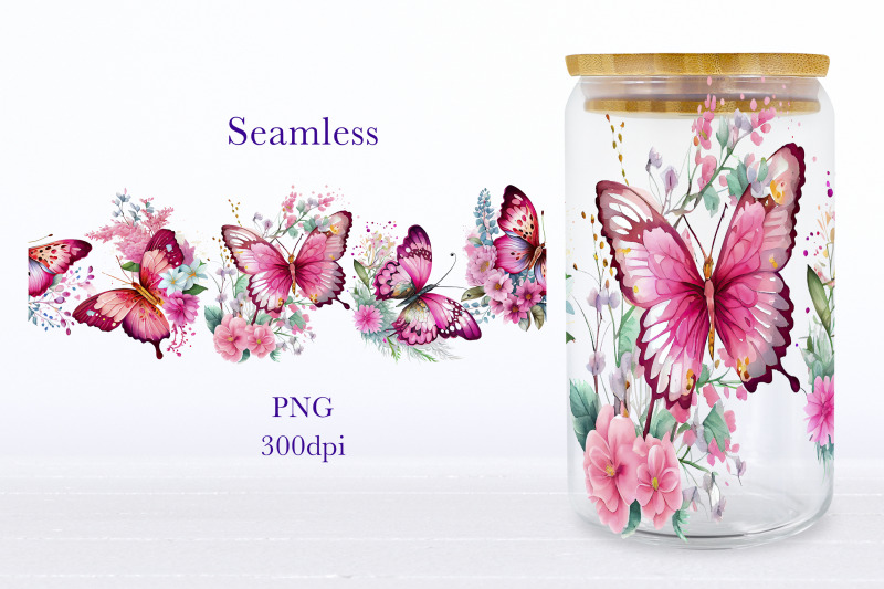 floral-glass-can-wrap-butterfly-libbey-glass-can-sublimation