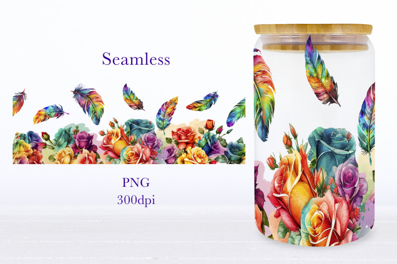 floral-glass-can-wrap-rainbow-libbey-glass-can-sublimation