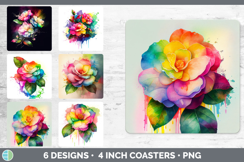 rainbow-camellia-flowers-square-coaster-sublimation-coaster-designs