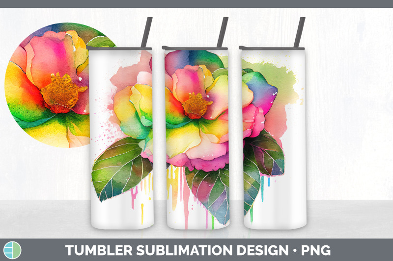 rainbow-camellia-flowers-tumbler-sublimation-20-oz-skinny-tumbler-de