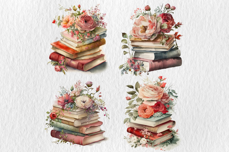 watercolor-pile-of-books