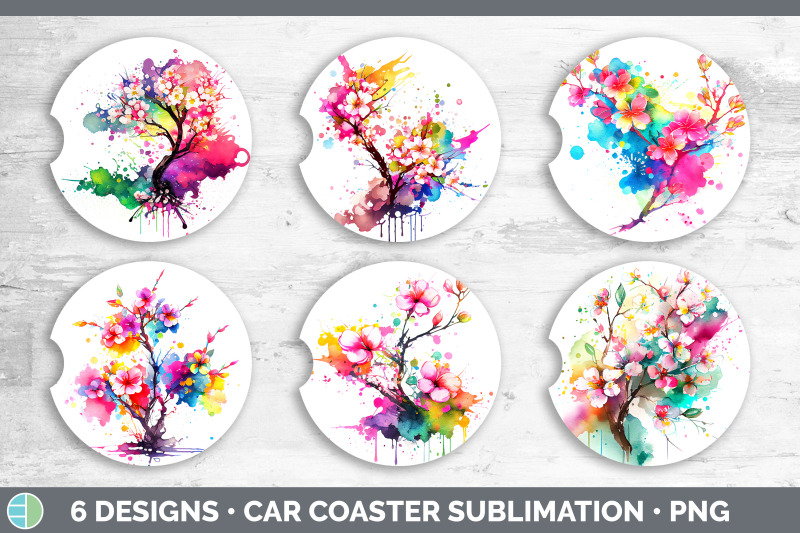 rainbow-cherry-blossom-flowers-car-coaster-sublimation-coaster-desig