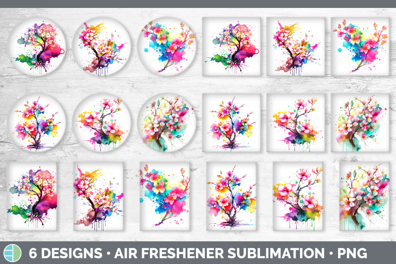 rainbow-cherry-blossom-flowers-air-freshener-sublimation-car-freshen