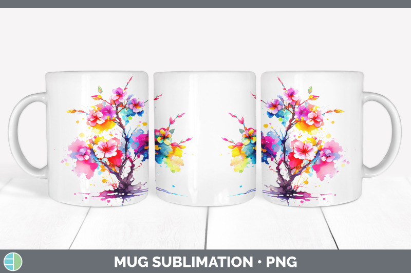 rainbow-cherry-blossom-flowers-mug-wrap-sublimation-coffee-cup-desig