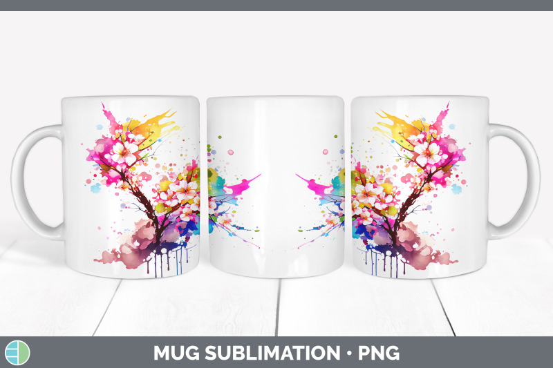 rainbow-cherry-blossom-flowers-mug-wrap-sublimation-coffee-cup-desig