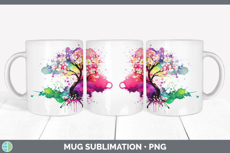 rainbow-cherry-blossom-flowers-mug-wrap-sublimation-coffee-cup-desig