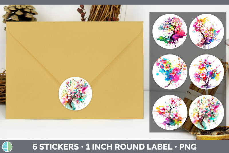 rainbow-cherry-blossom-flowers-stickers-round-labels-designs-bundle