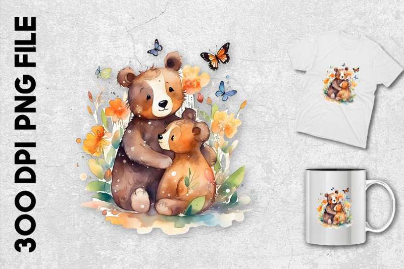 watercolor-mama-bear-with-her-cub