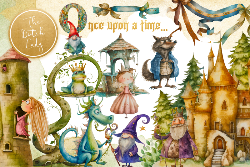 once-upon-a-time-fairytale-clipart-set