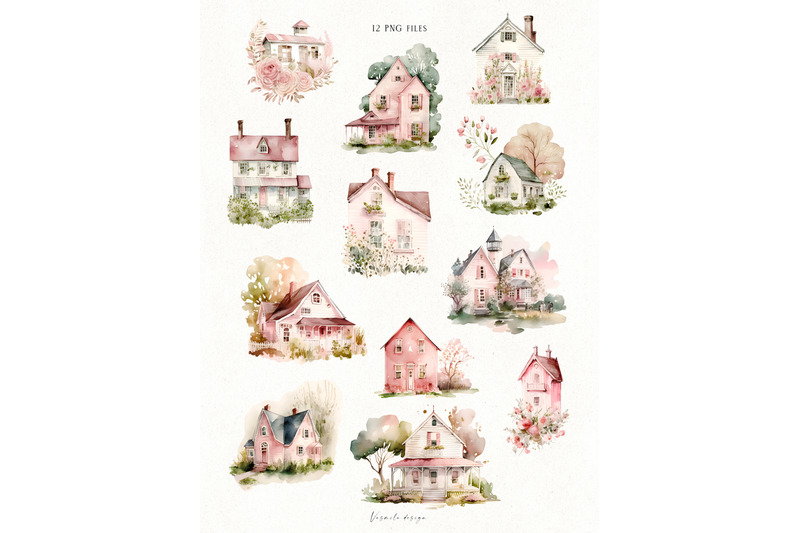 watercolor-pink-house-clipart-png