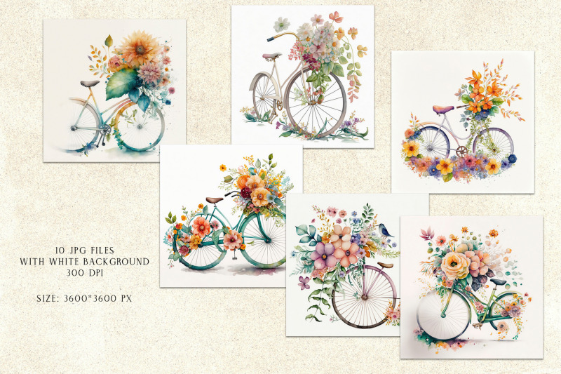 floral-watercolor-bicycle-clipart