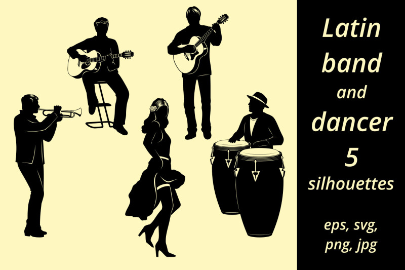 latin-musicians-and-dancer-silhouettes