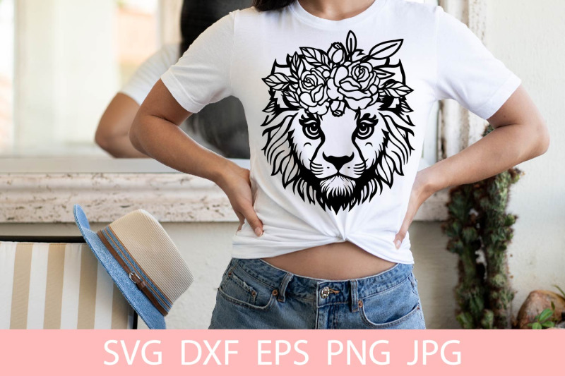 cute-lion-with-flowers-svg-file-shirt-svg