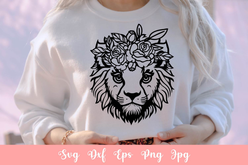 cute-lion-with-flowers-svg-file-shirt-svg