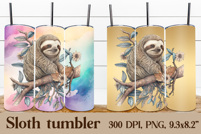 sloth-tumbler-animal-tumbler-sublimation