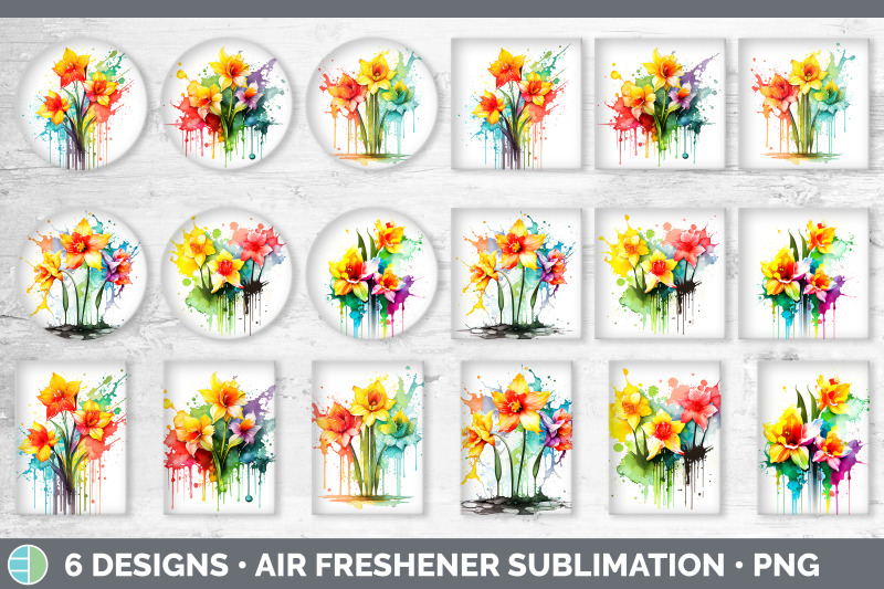 rainbow-daffodil-flowers-air-freshener-sublimation-car-freshener-des