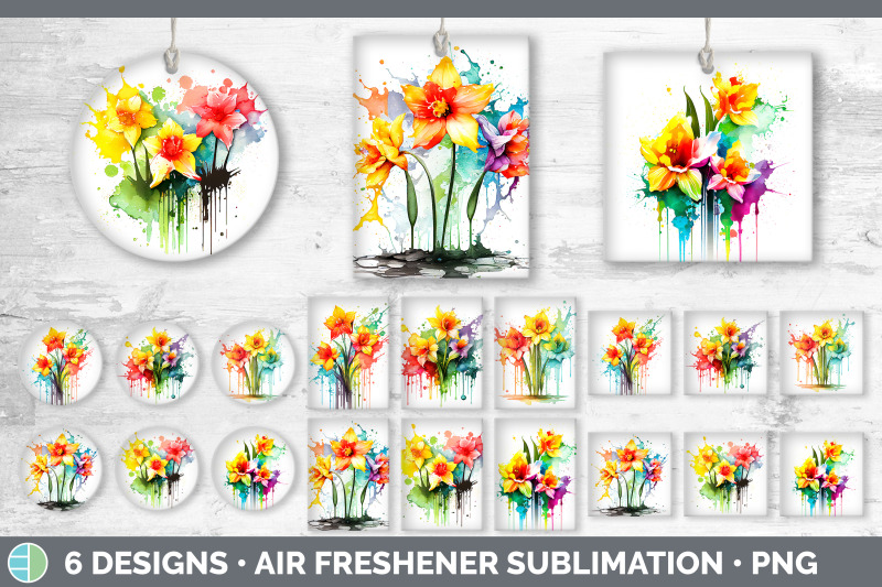 rainbow-daffodil-flowers-air-freshener-sublimation-car-freshener-des