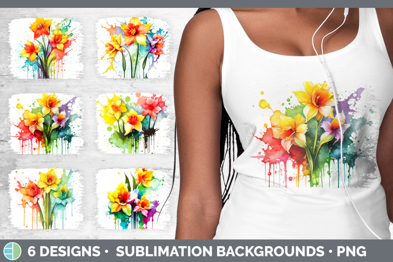 rainbow-daffodil-flowers-distressed-background-sublimation-backgroun