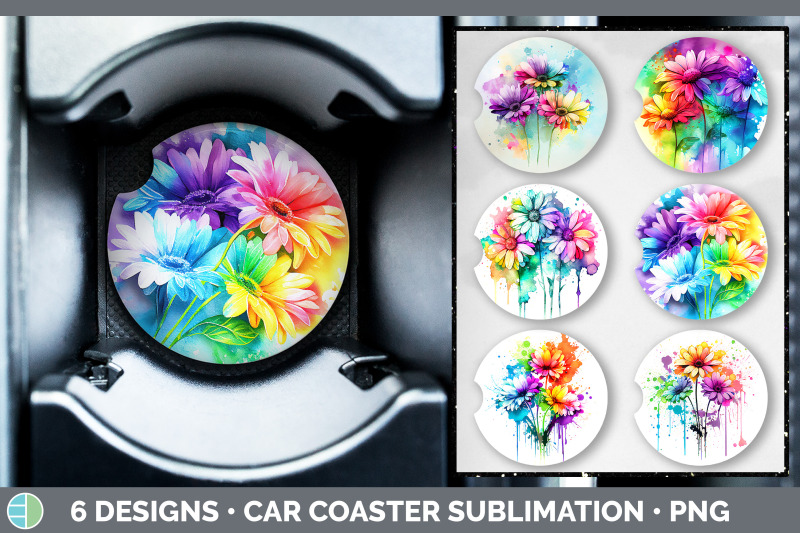 rainbow-daisy-flowers-car-coaster-sublimation-coaster-designs-bundle