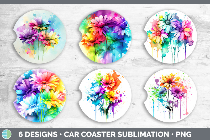 rainbow-daisy-flowers-car-coaster-sublimation-coaster-designs-bundle