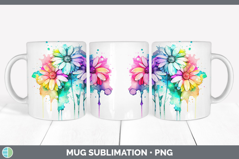 rainbow-daisy-flowers-mug-wrap-sublimation-coffee-cup-designs-bundle