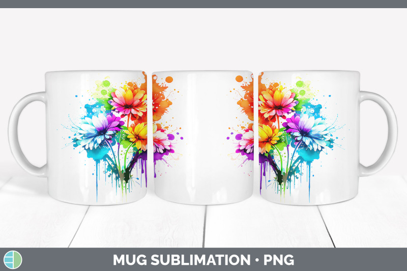 rainbow-daisy-flowers-mug-wrap-sublimation-coffee-cup-designs-bundle